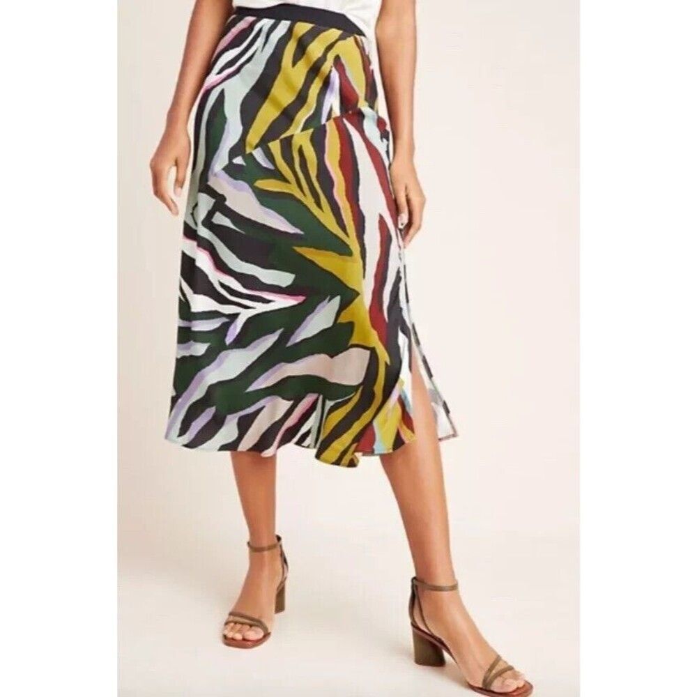 Anthropologie Corey Lynn Calter Abstract Skirt Womens Size XS Midi Slit Boho